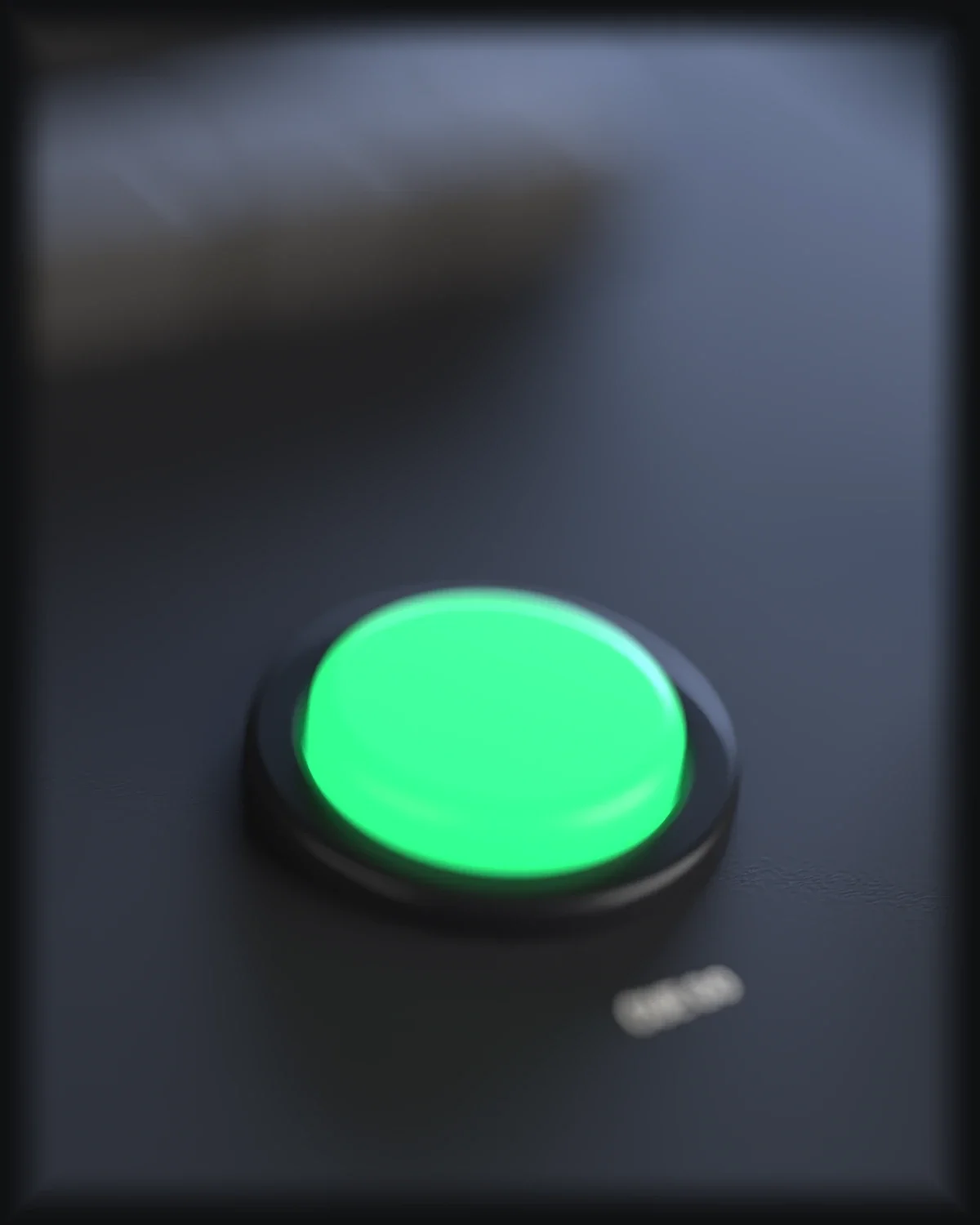 The CUE GO button lit green, with the DIMMER knob beside it.